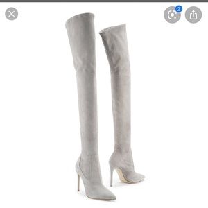 Ralph Lauren Tasita Grey Suede over the knee boot